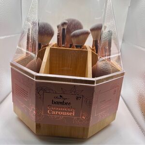 Olivia Layne Bamboo Cosmetic Carousel – 27-Piece Makeup Brush Set